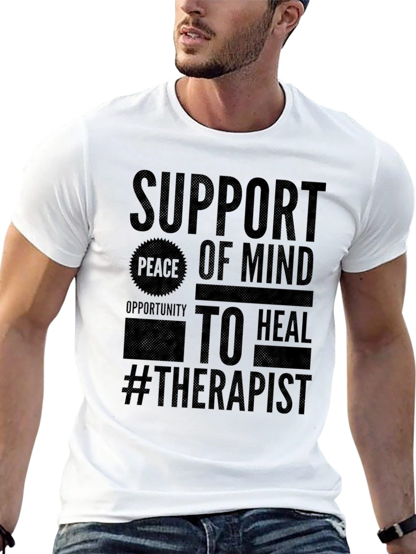 Support Therapist Black Graphic Tee
