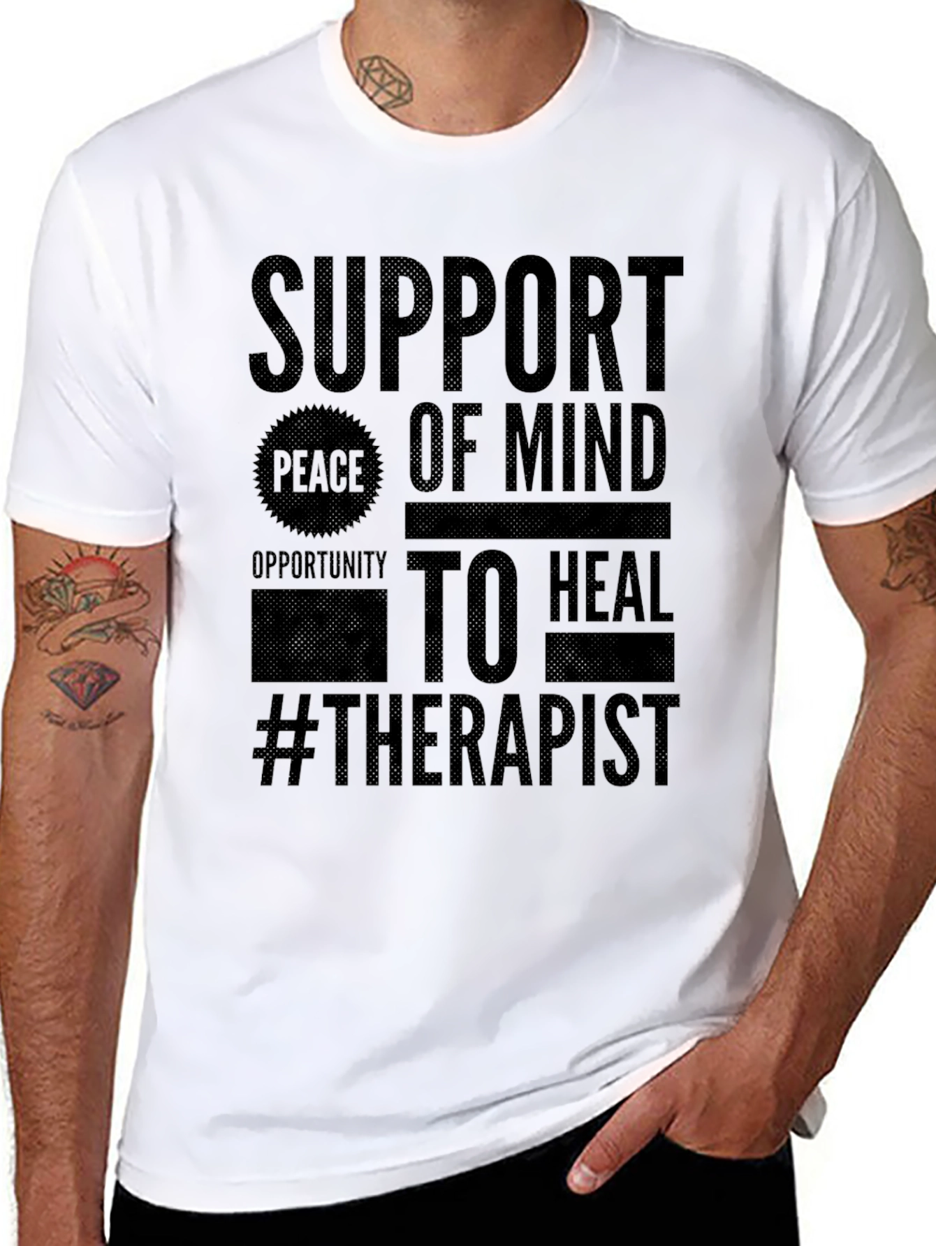 Support Therapist Black Graphic Tee