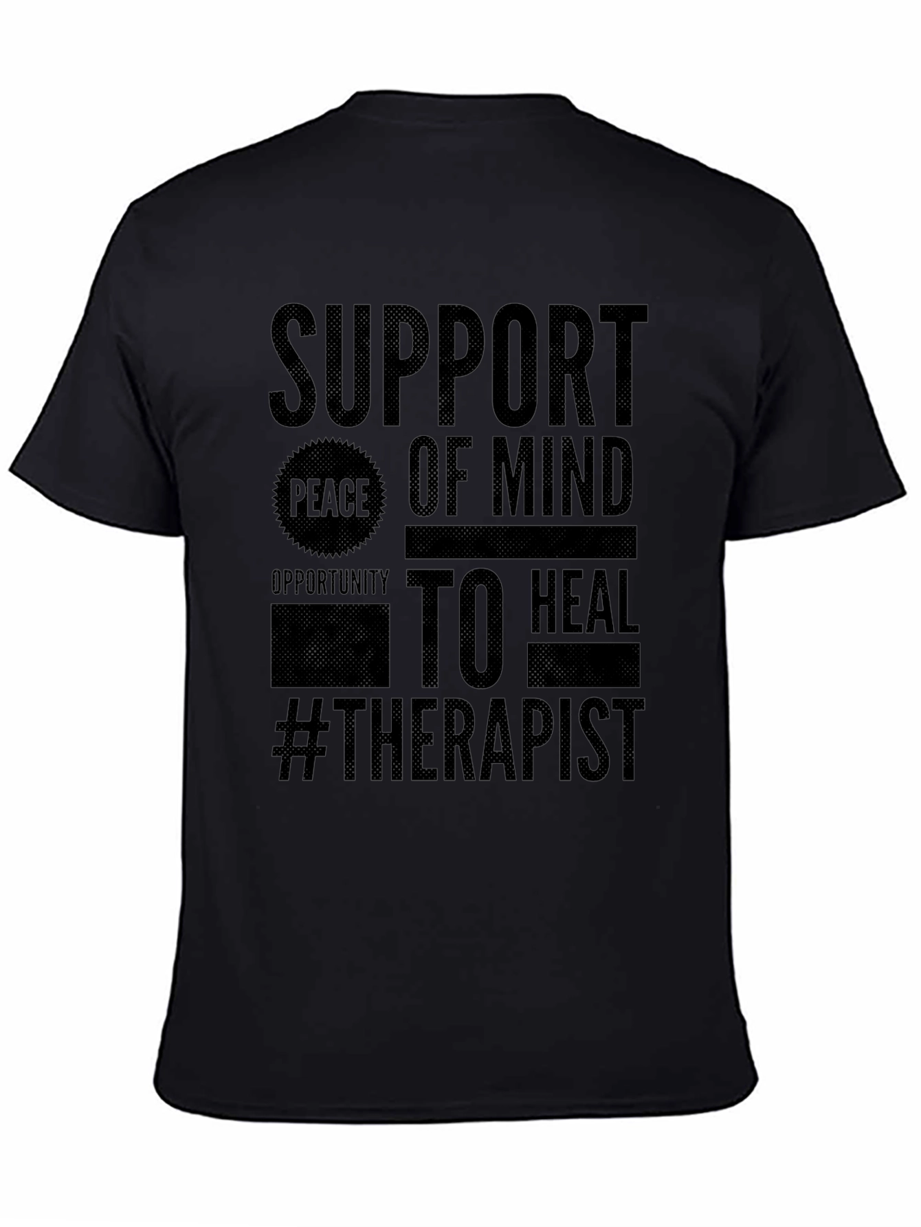 Support Therapist Black Graphic Tee