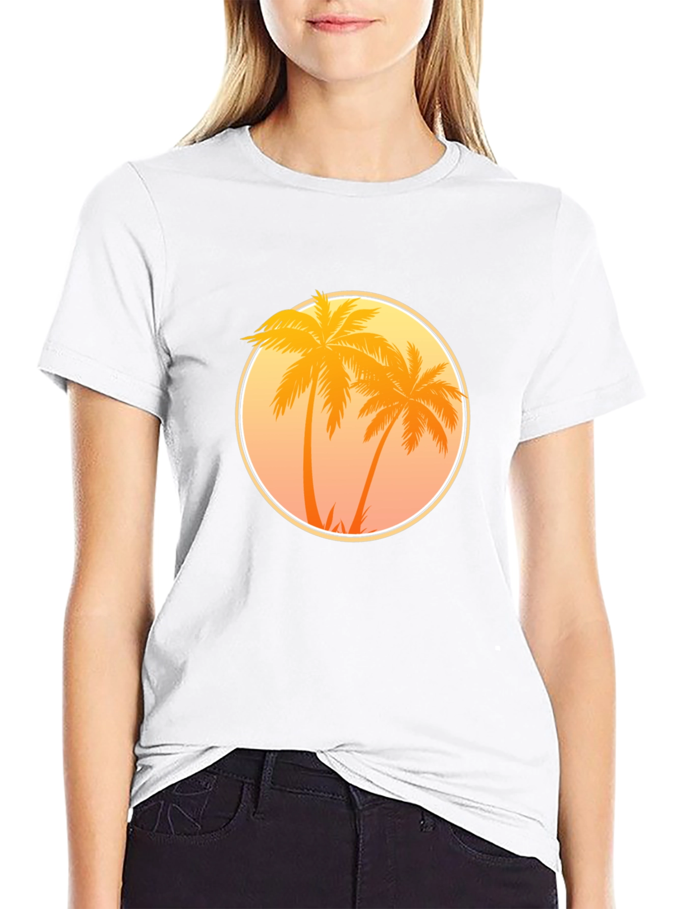 Sunset Palm Tree Graphic T-Shirt