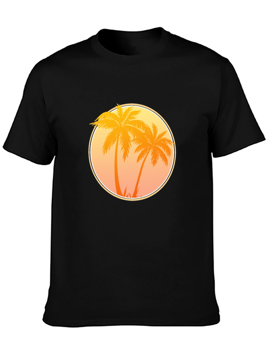Sunset Palm Tree Graphic T-Shirt