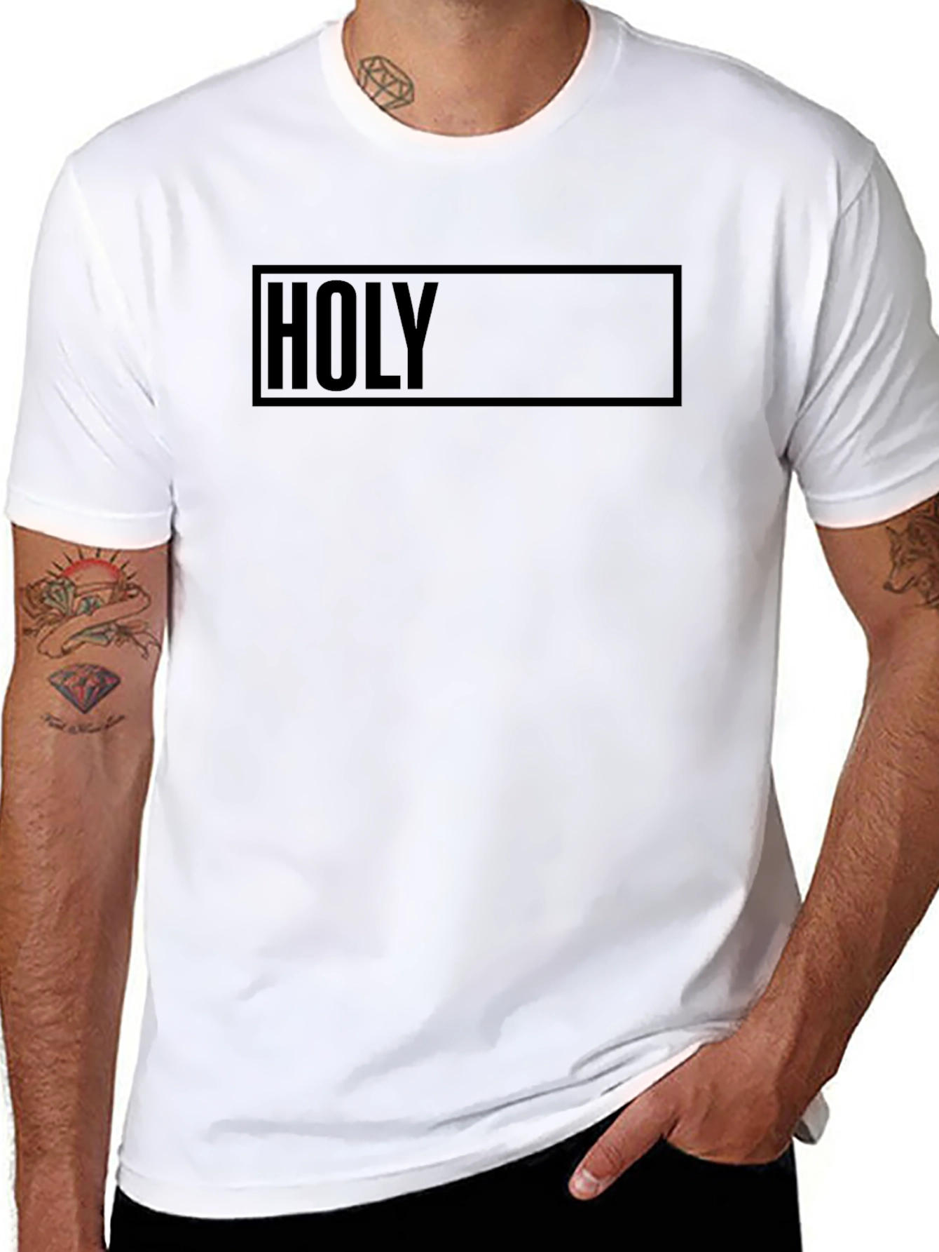 Mens Black HOLY Graphic T-Shirt