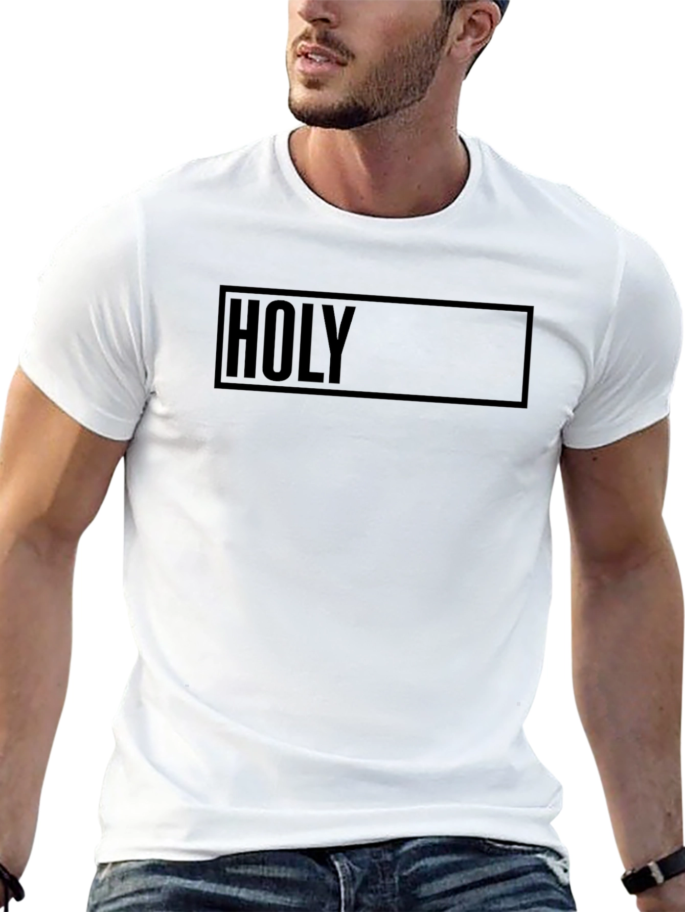 Mens Black HOLY Graphic T-Shirt
