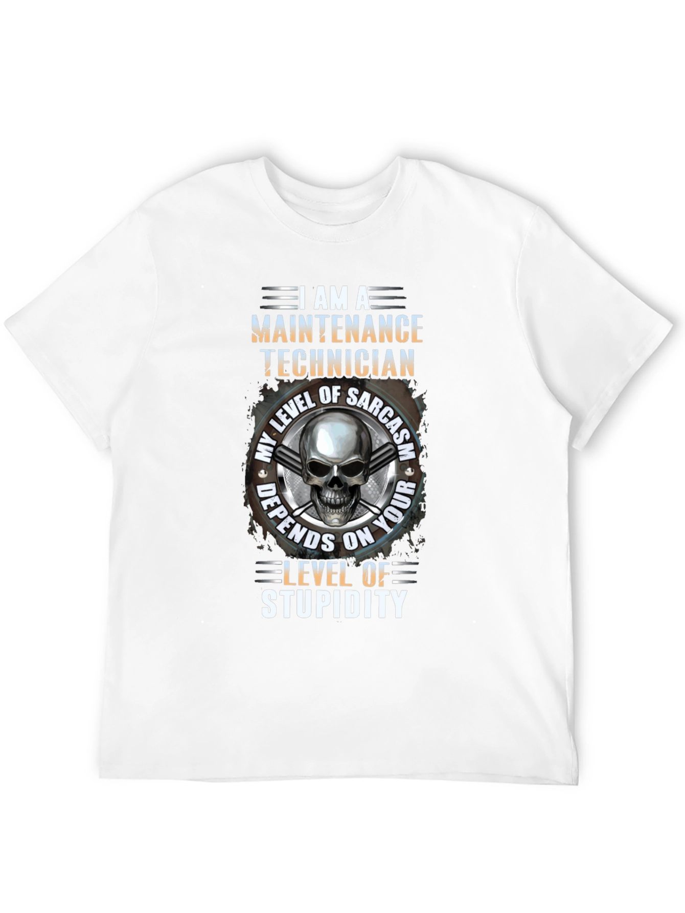 Maintenance Technician Skull Graphic T-Shirt