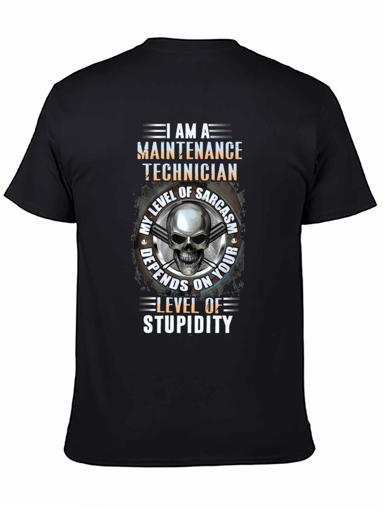 Maintenance Technician Skull Graphic T-Shirt