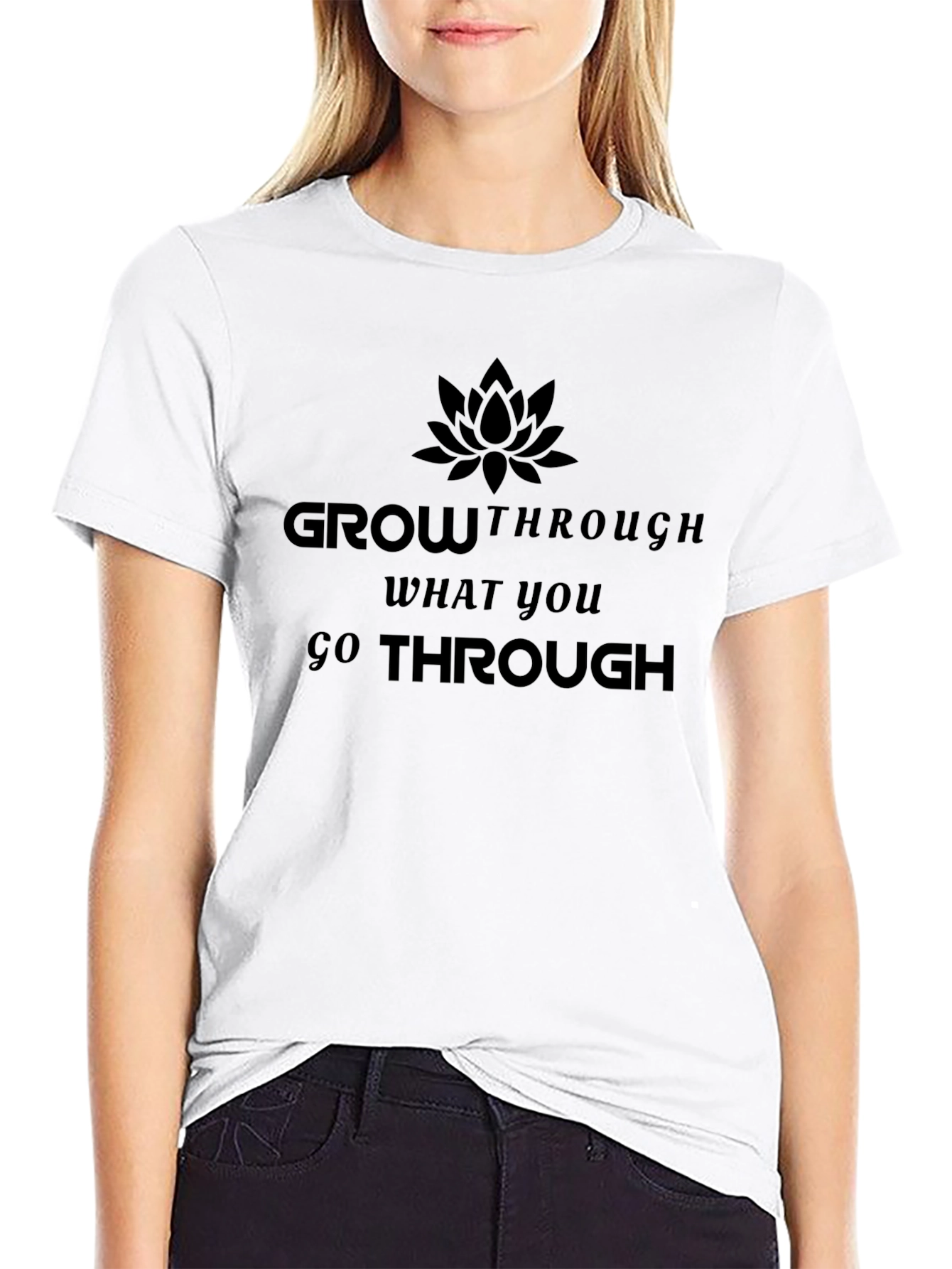 Grow Through What You Go Through Black Tee