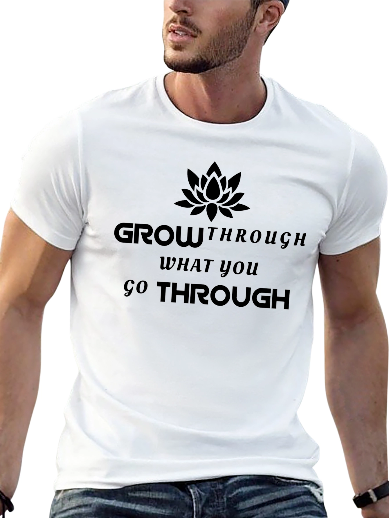 Grow Through What You Go Through Black Tee