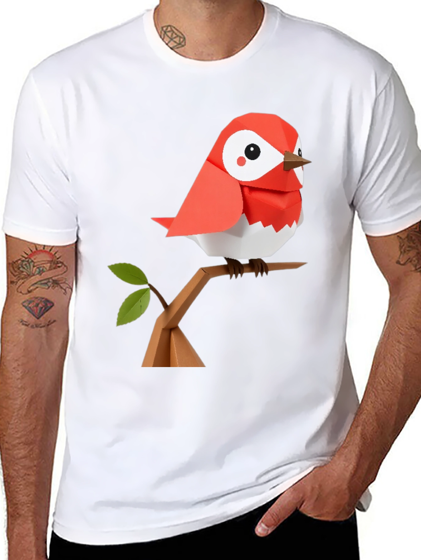 Origami Bird Graphic Tee - Stylish & Unique
