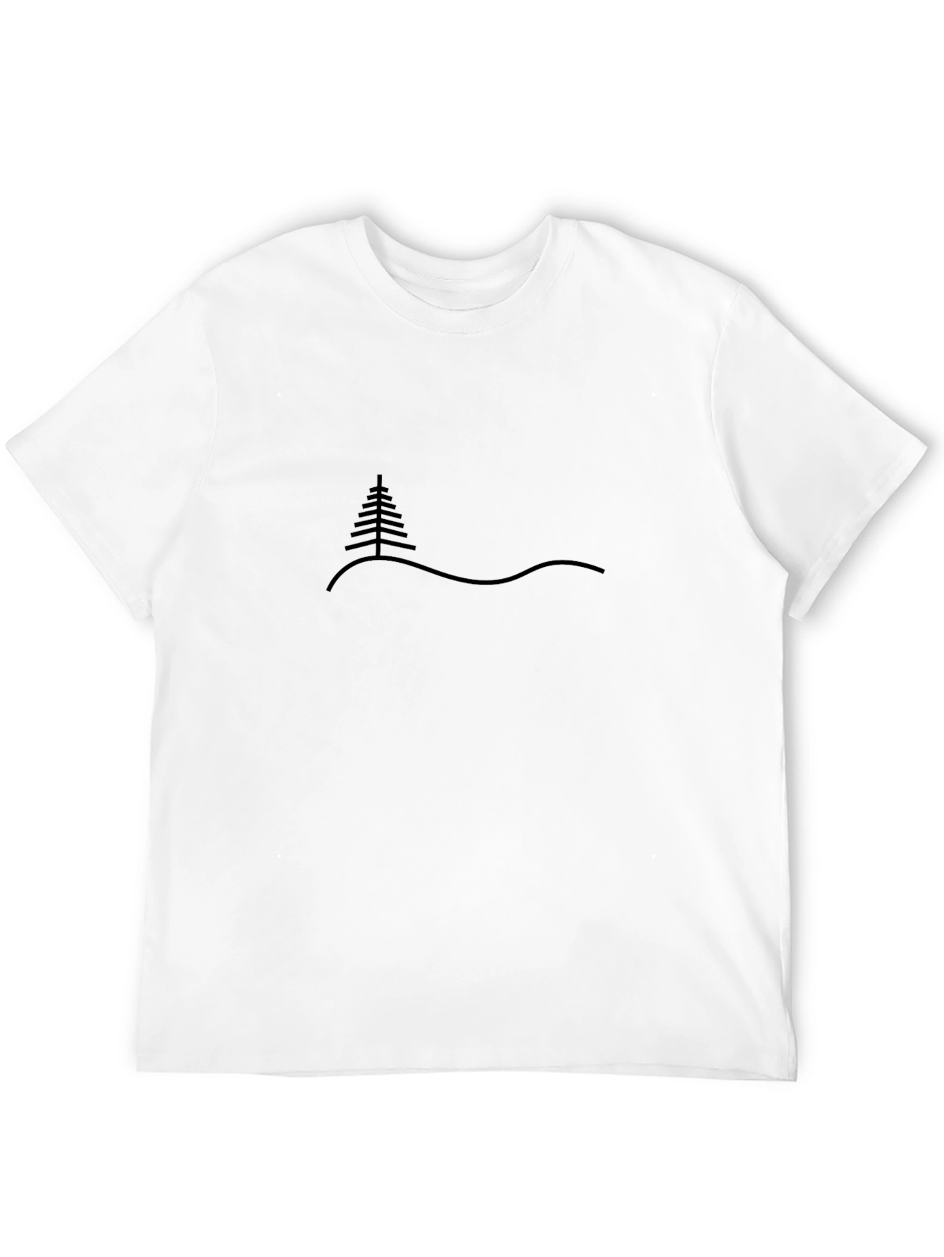 Minimalist Tree Graphic Black T-Shirt