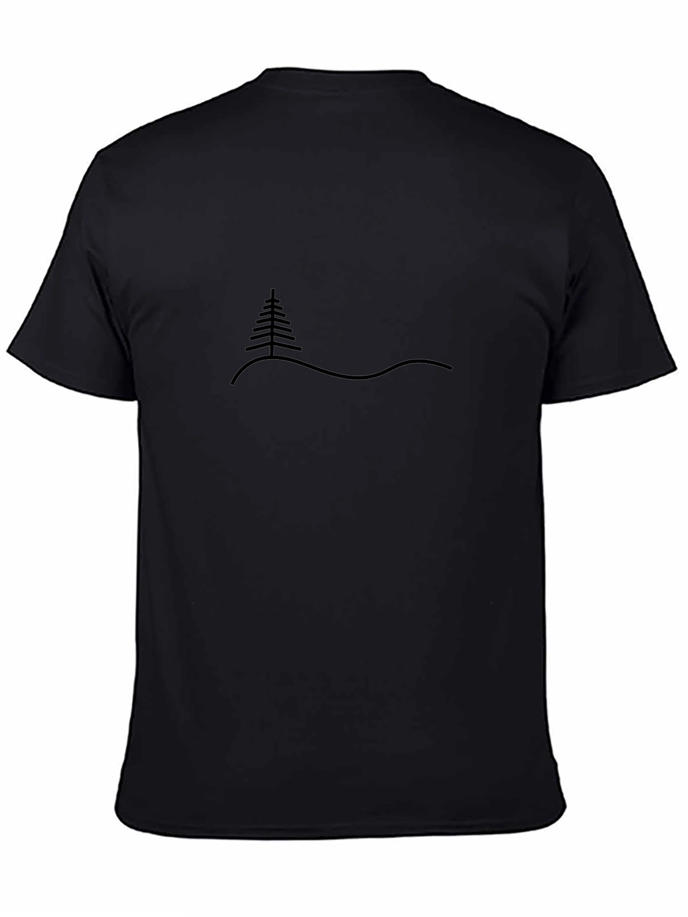 Minimalist Tree Graphic Black T-Shirt