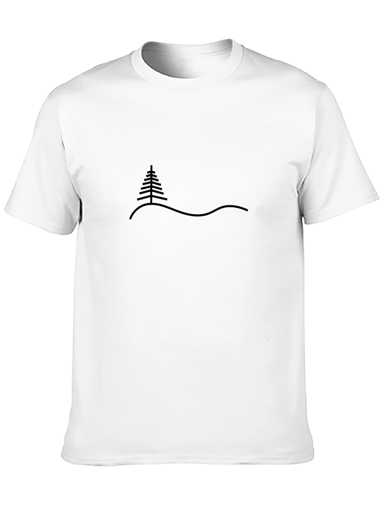 Minimalist Tree Graphic Black T-Shirt