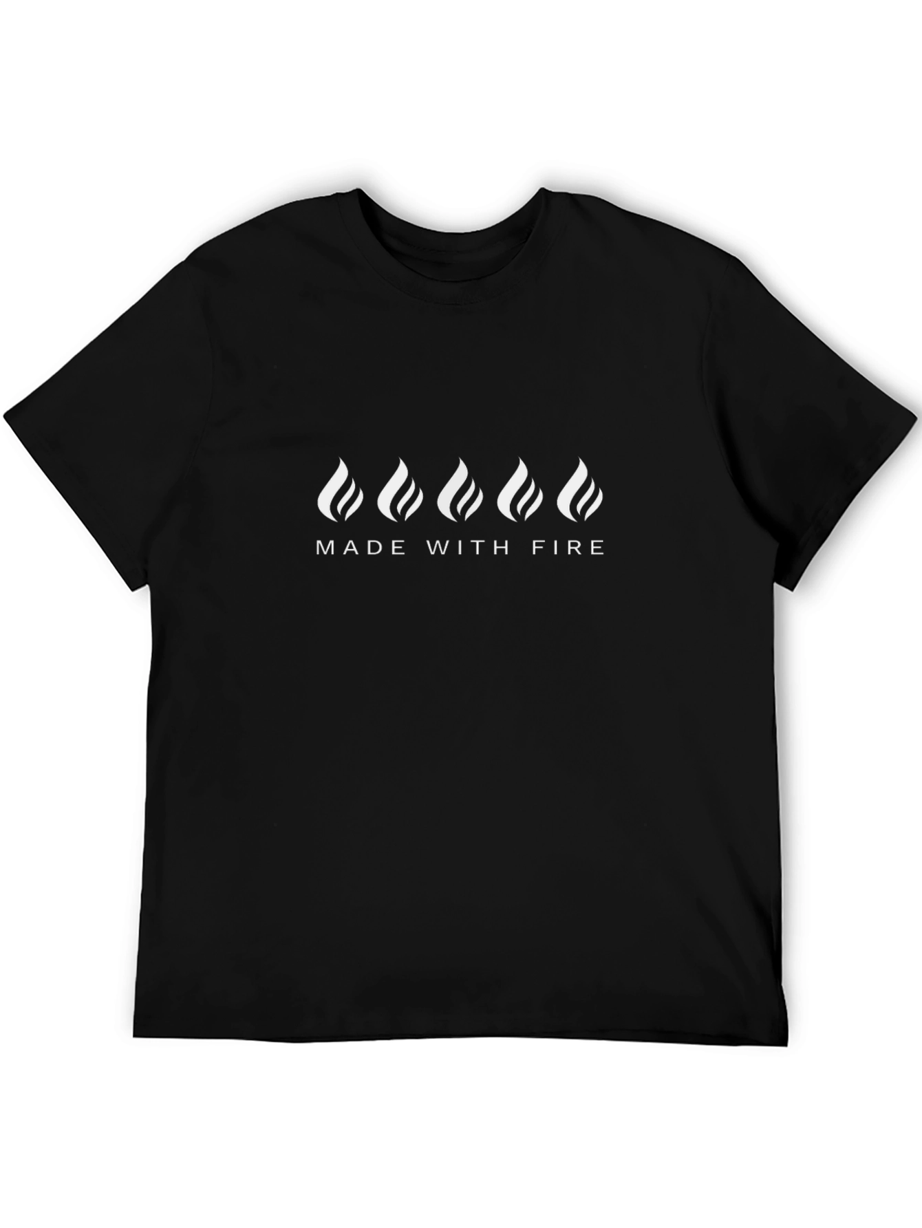 Made With Fire Graphic T-Shirt - Black Casual Tee