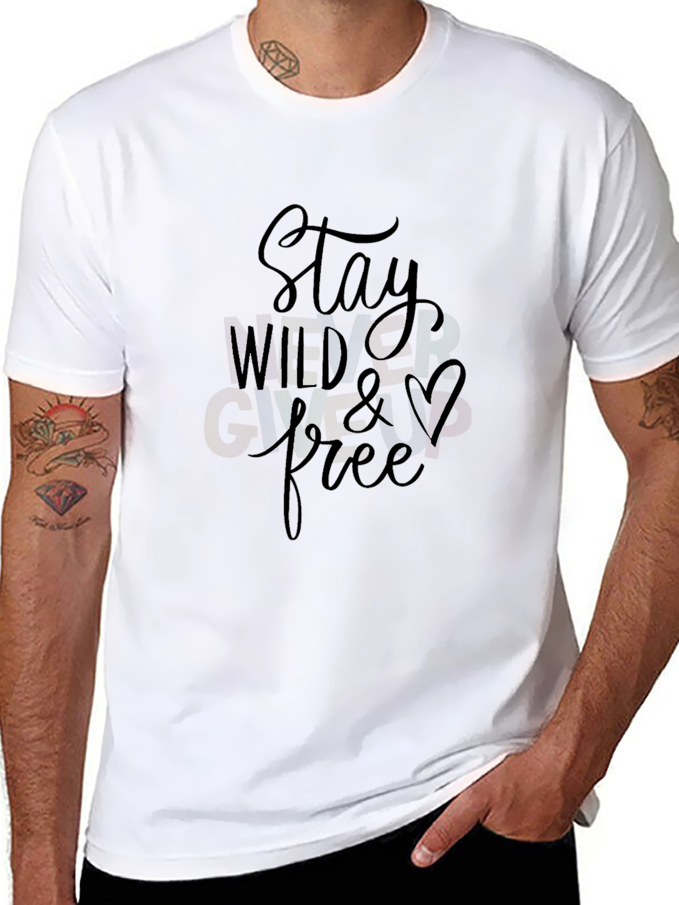 Stay Wild & Free Graphic Black T-Shirt