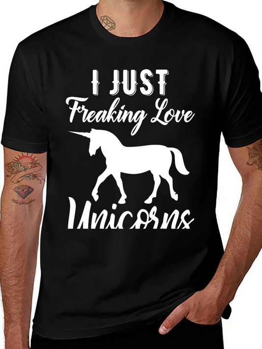 I Just Freaking Love Unicorns T-Shirt - Black