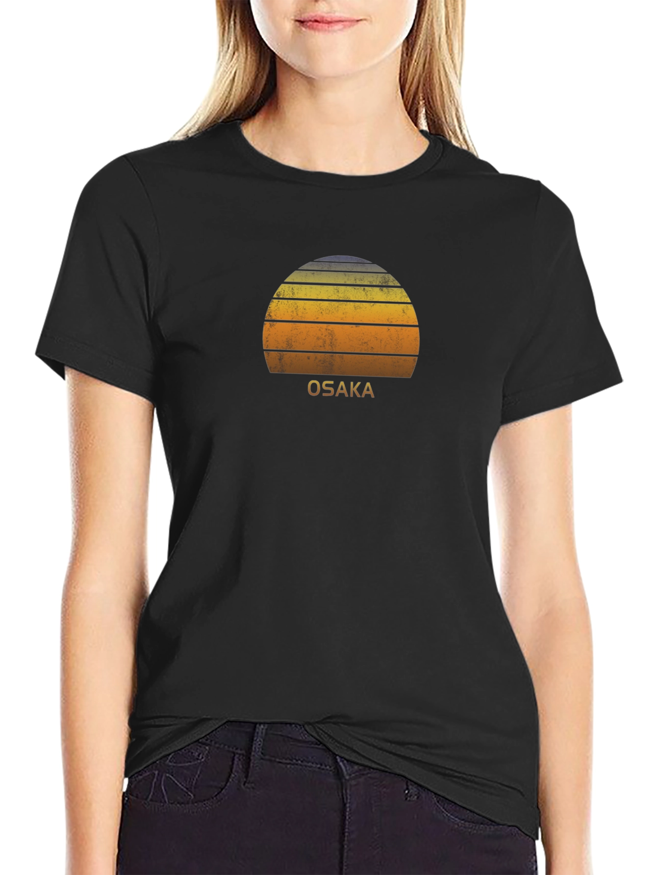 Osaka Sunset Graphic Tee - Retro Japan Design