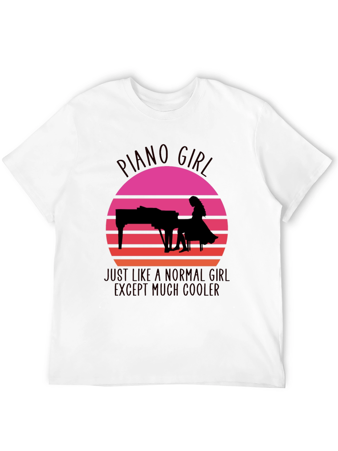 Piano Girl Sunset T-Shirt - Cool & Unique Design
