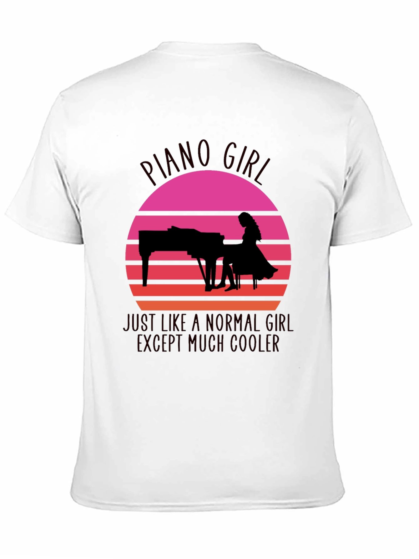 Piano Girl Sunset T-Shirt - Cool & Unique Design