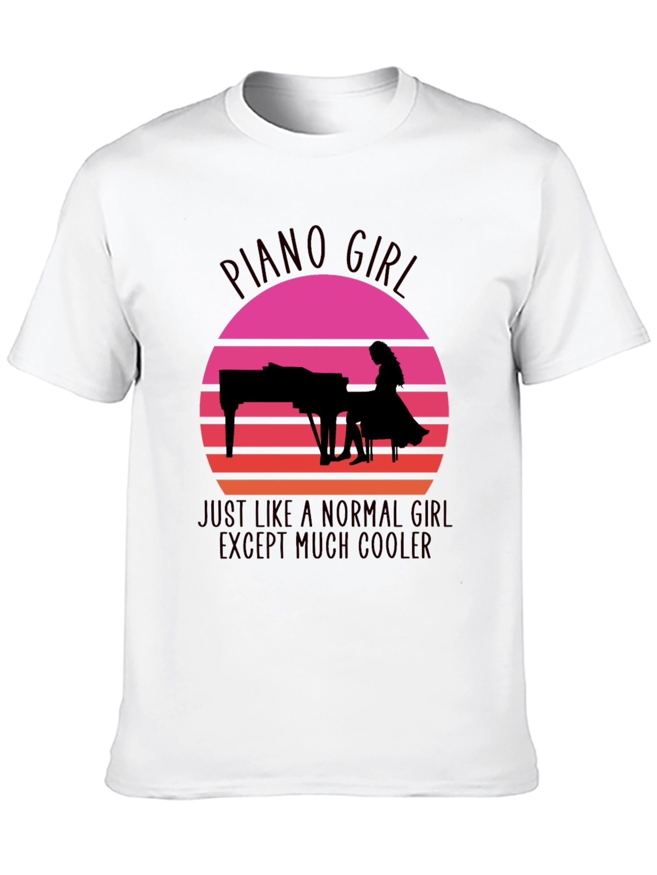 Piano Girl Sunset T-Shirt - Cool & Unique Design