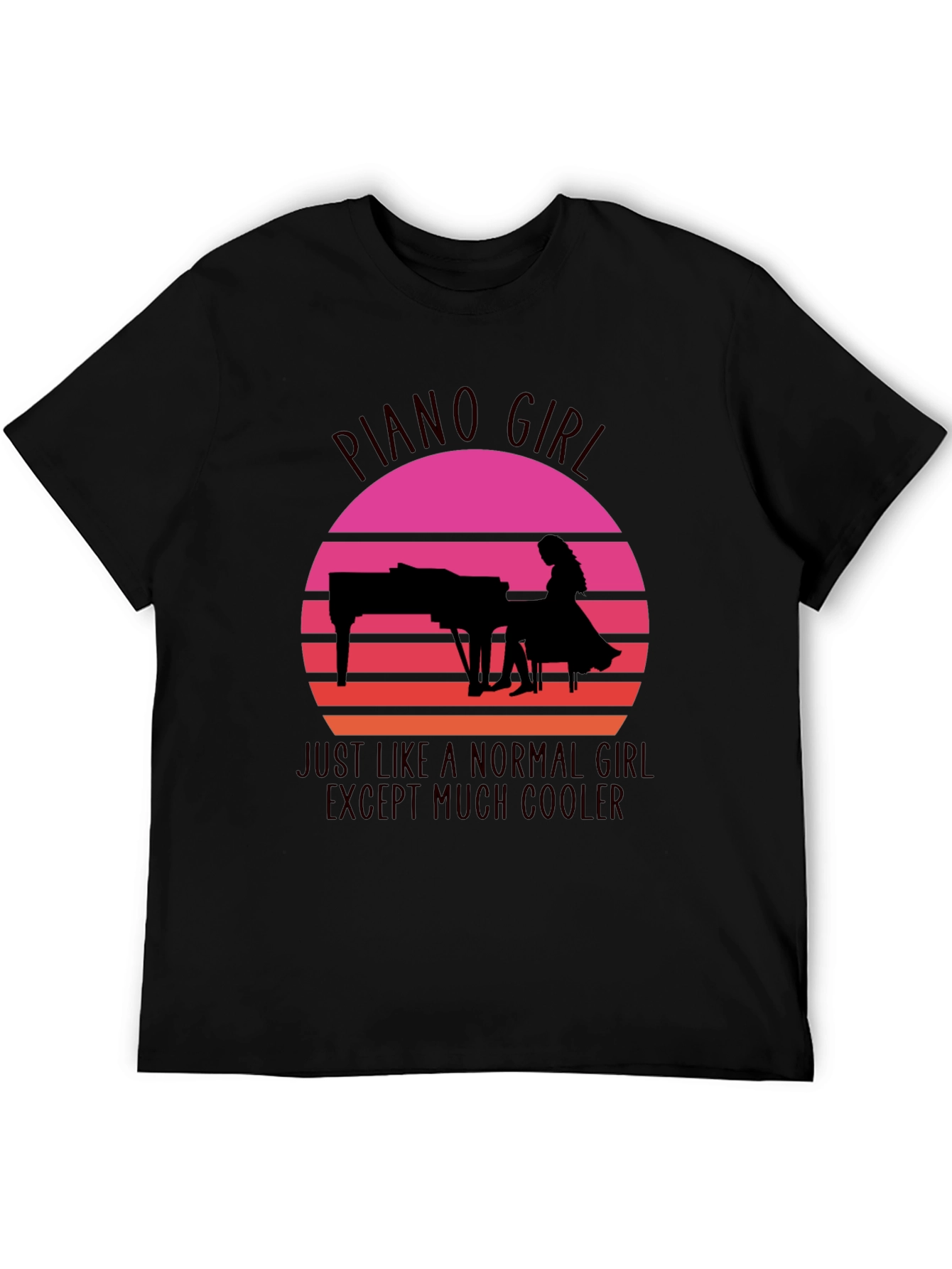 Piano Girl Sunset T-Shirt - Cool & Unique Design