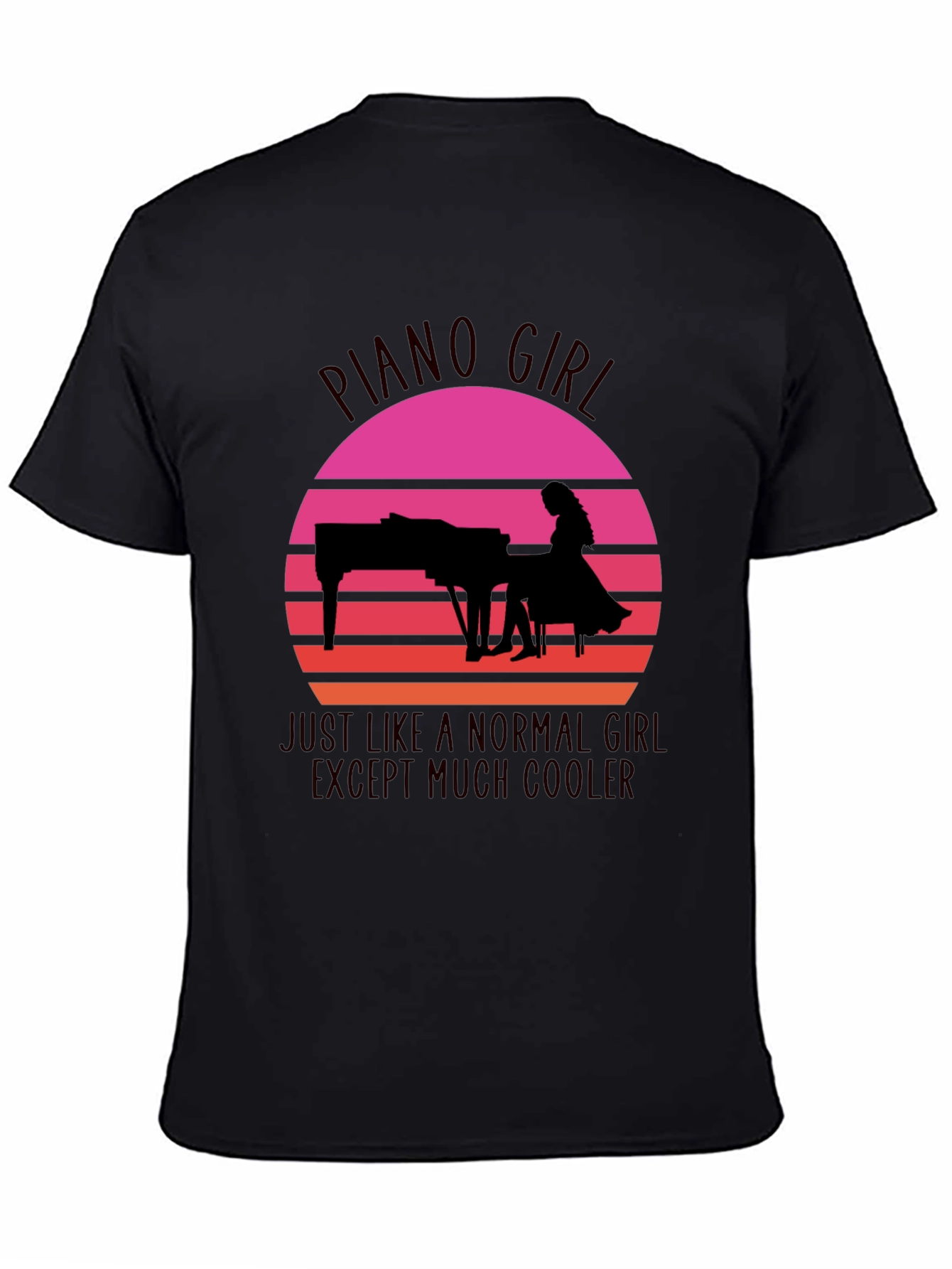 Piano Girl Sunset T-Shirt - Cool & Unique Design