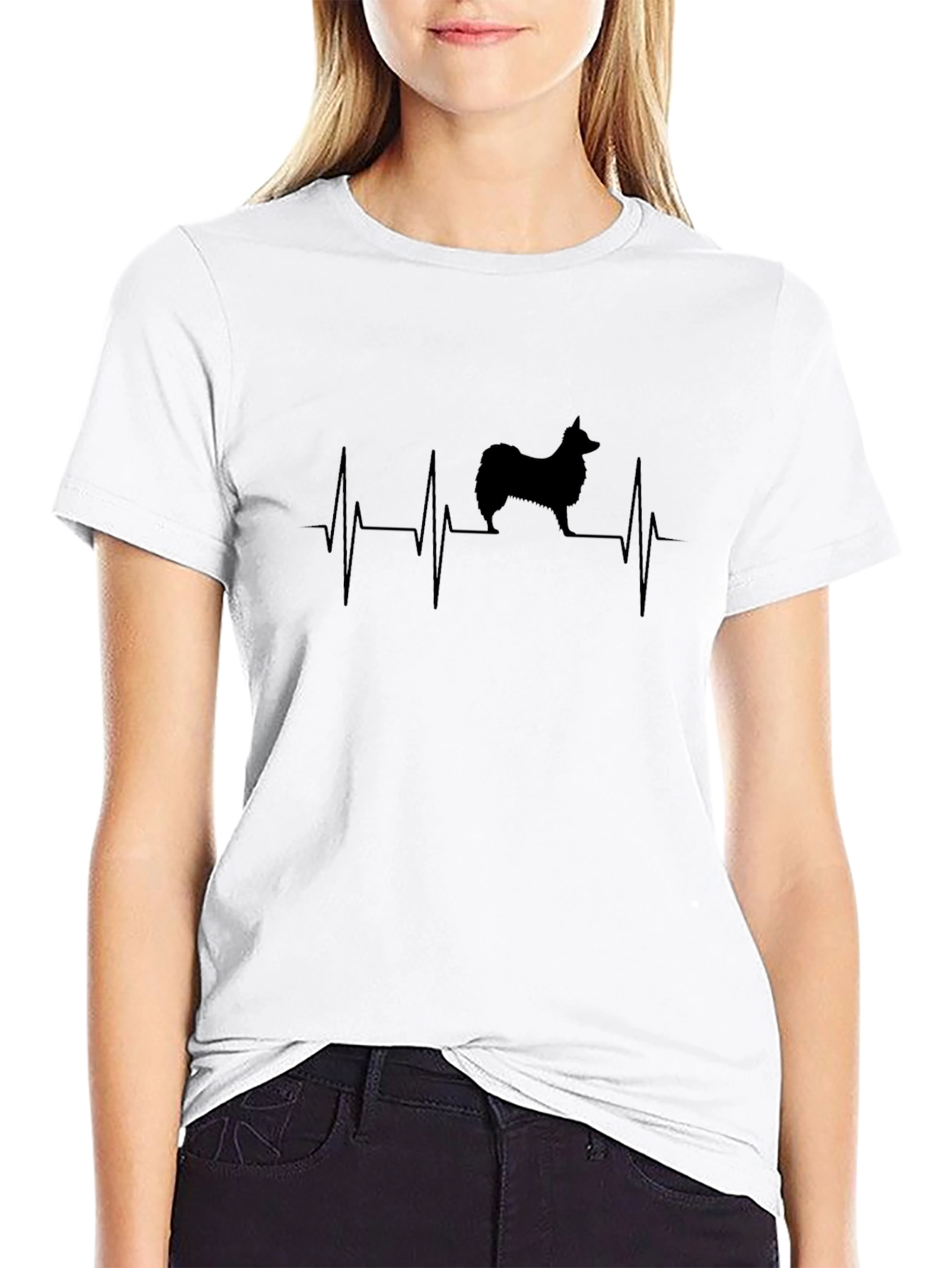 Dog Heartbeat T-Shirt - Black Cotton Tee