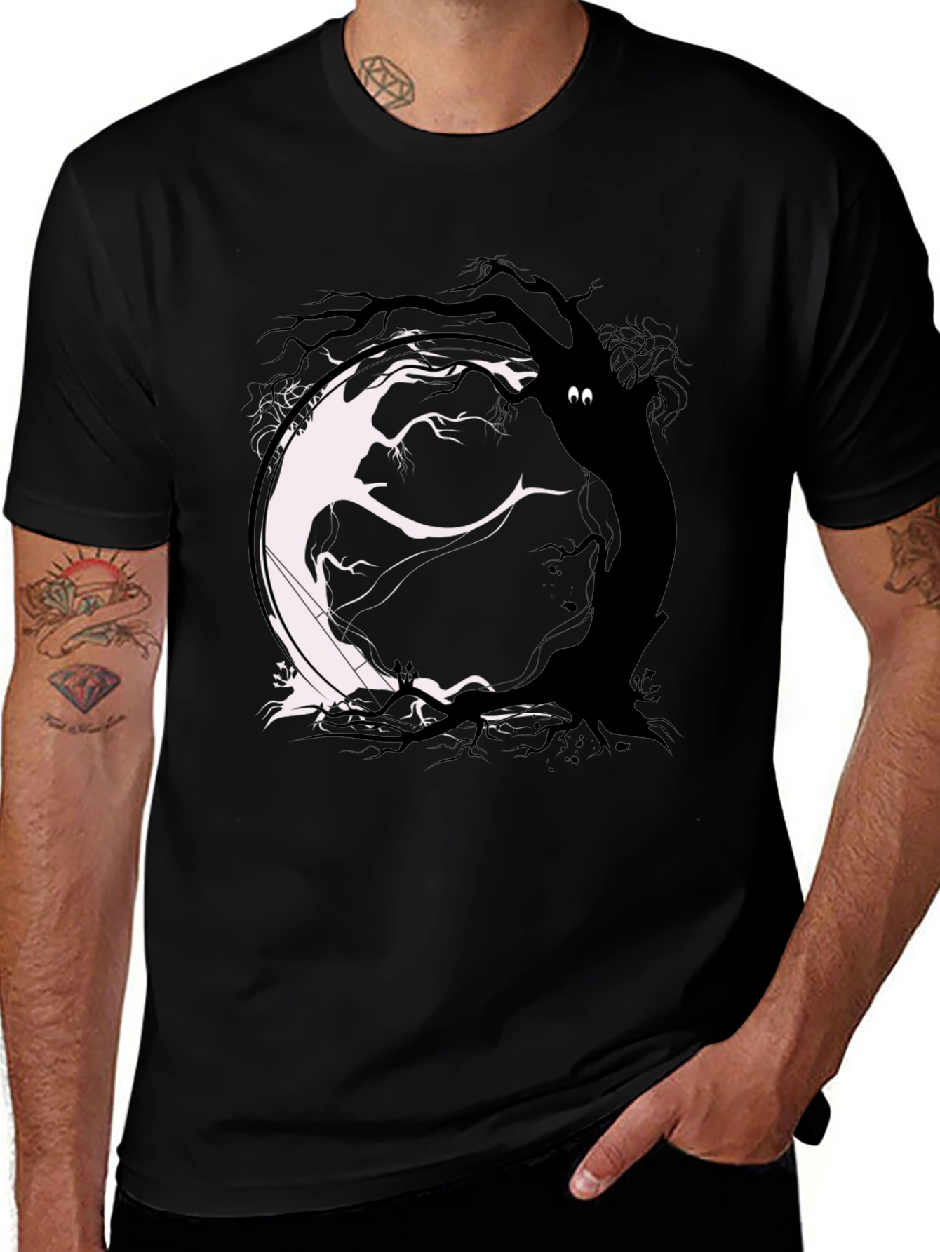 Yin Yang Tree Graphic Tee - Balance & Style