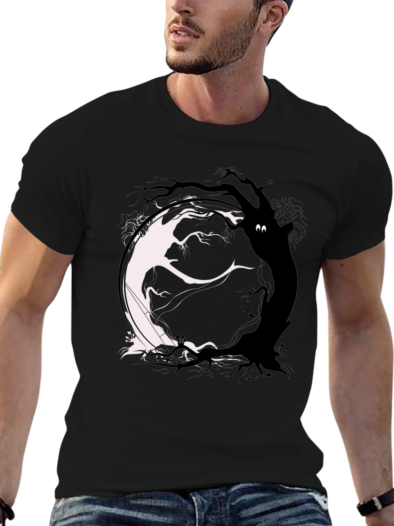 Yin Yang Tree Graphic Tee - Balance & Style