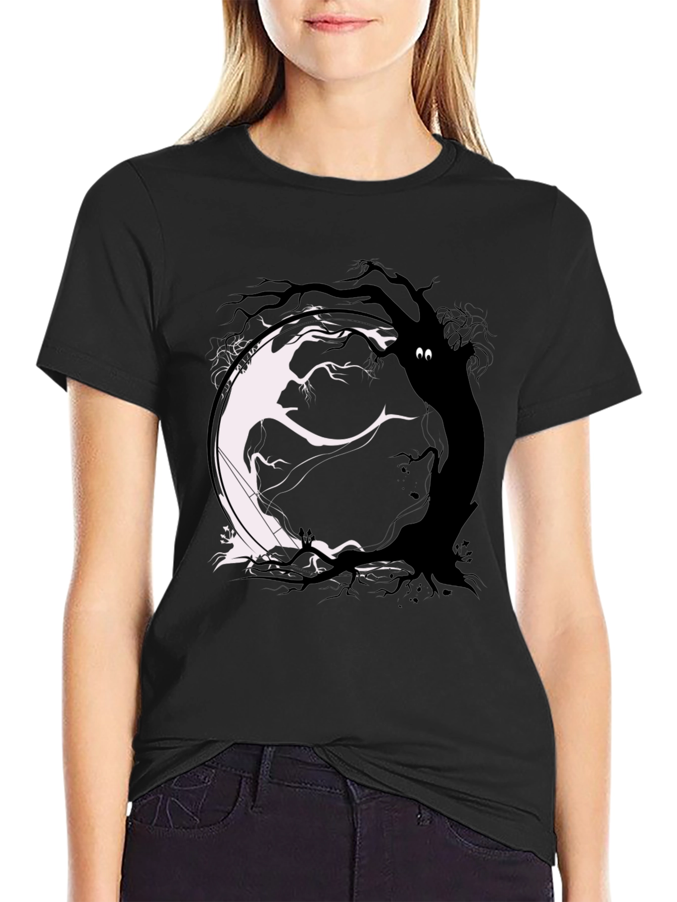 Yin Yang Tree Graphic Tee - Balance & Style