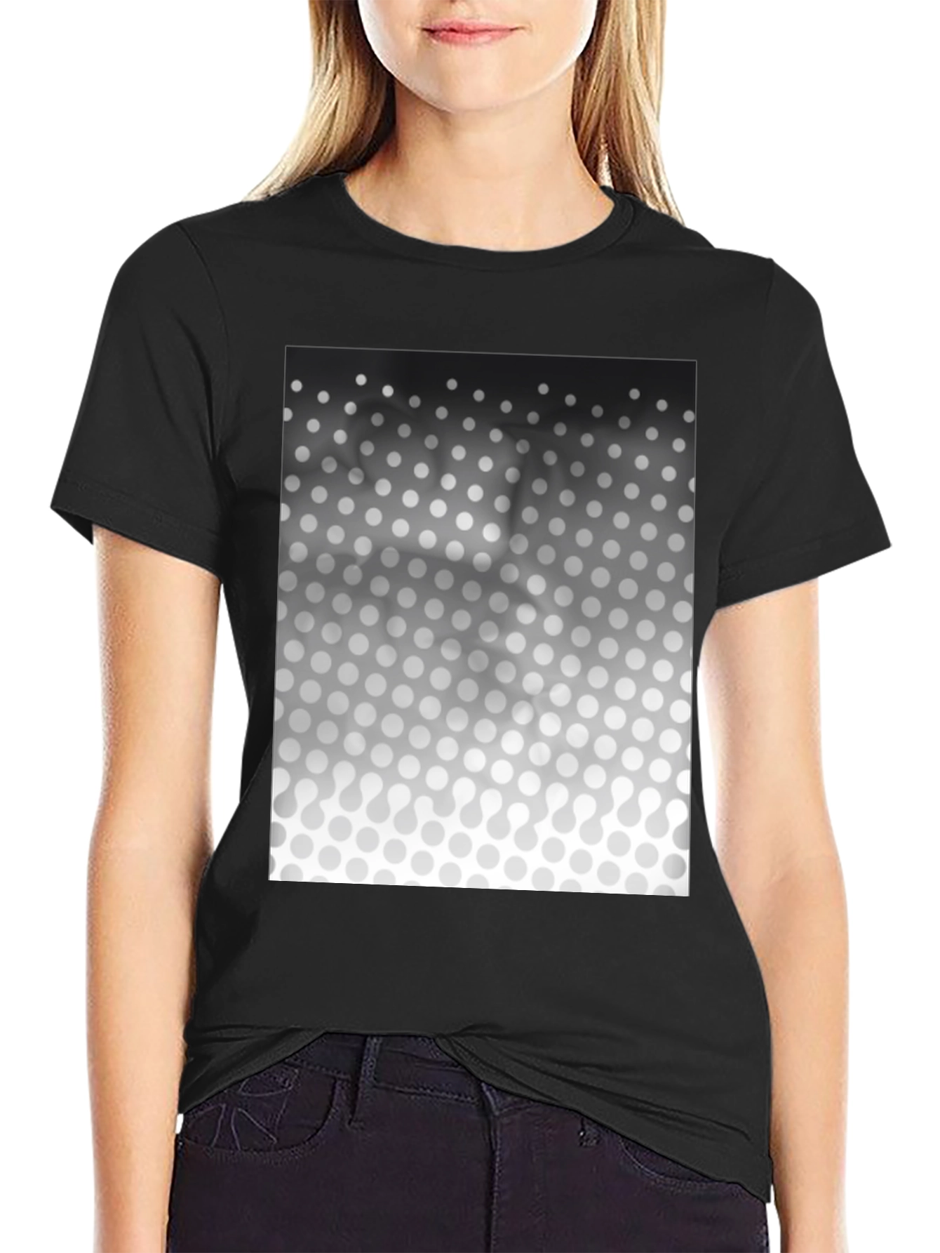 Modern Black T-Shirt with Geometric Gradient Design