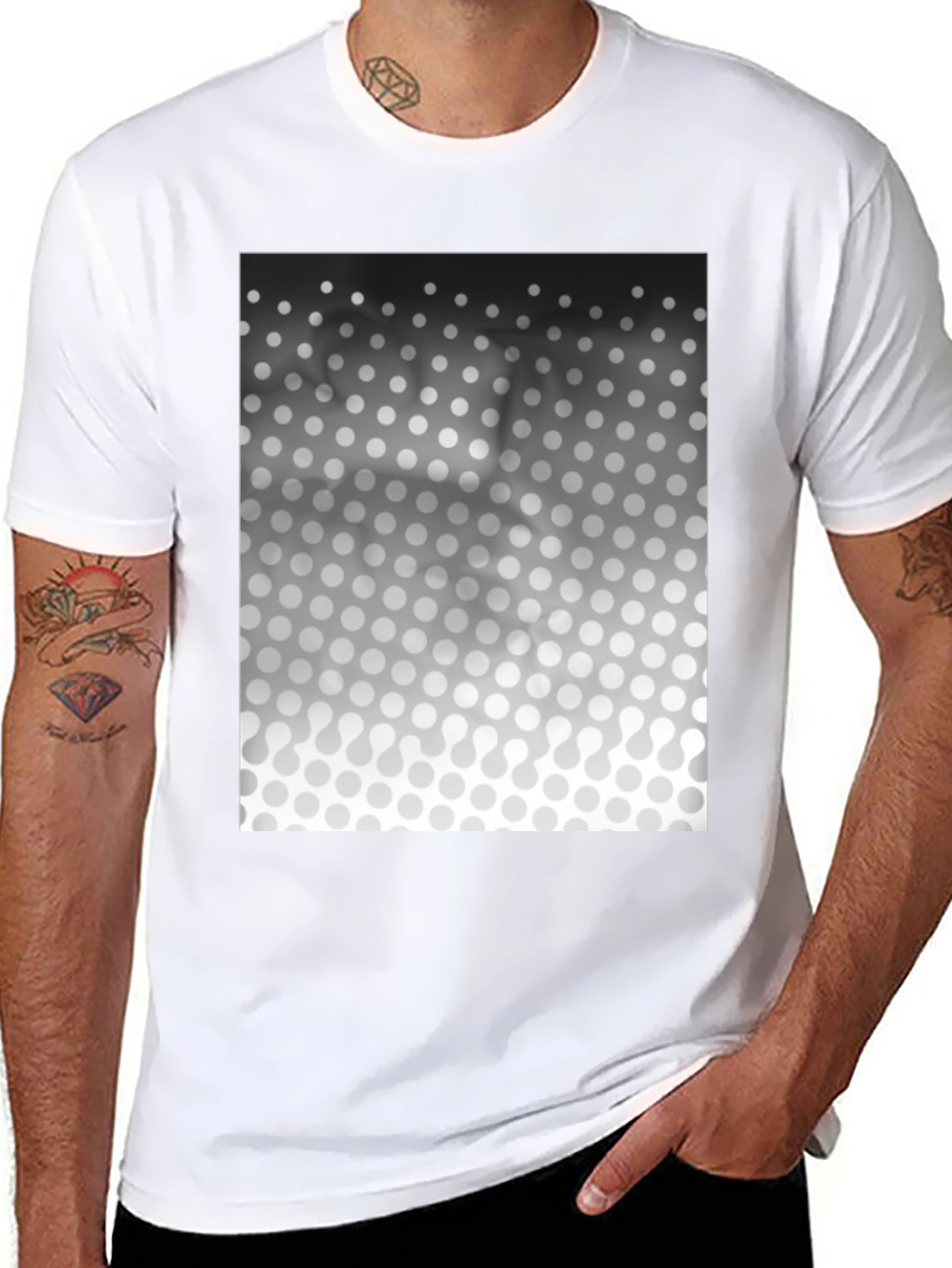 Modern Black T-Shirt with Geometric Gradient Design