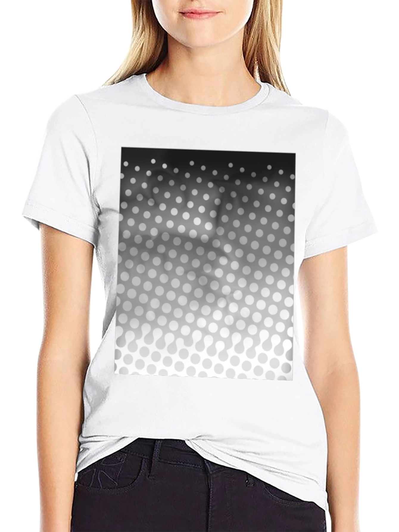 Modern Black T-Shirt with Geometric Gradient Design