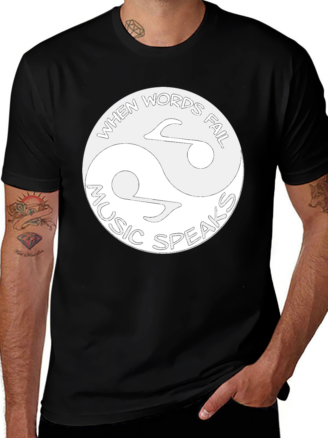 Music Speaks T-Shirt: Yin Yang Style