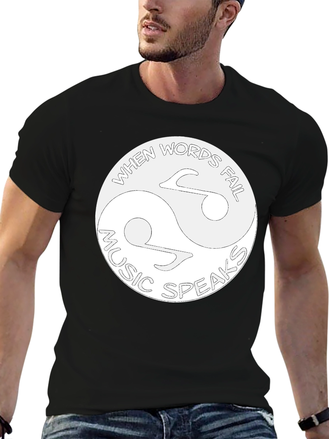 Music Speaks T-Shirt: Yin Yang Style