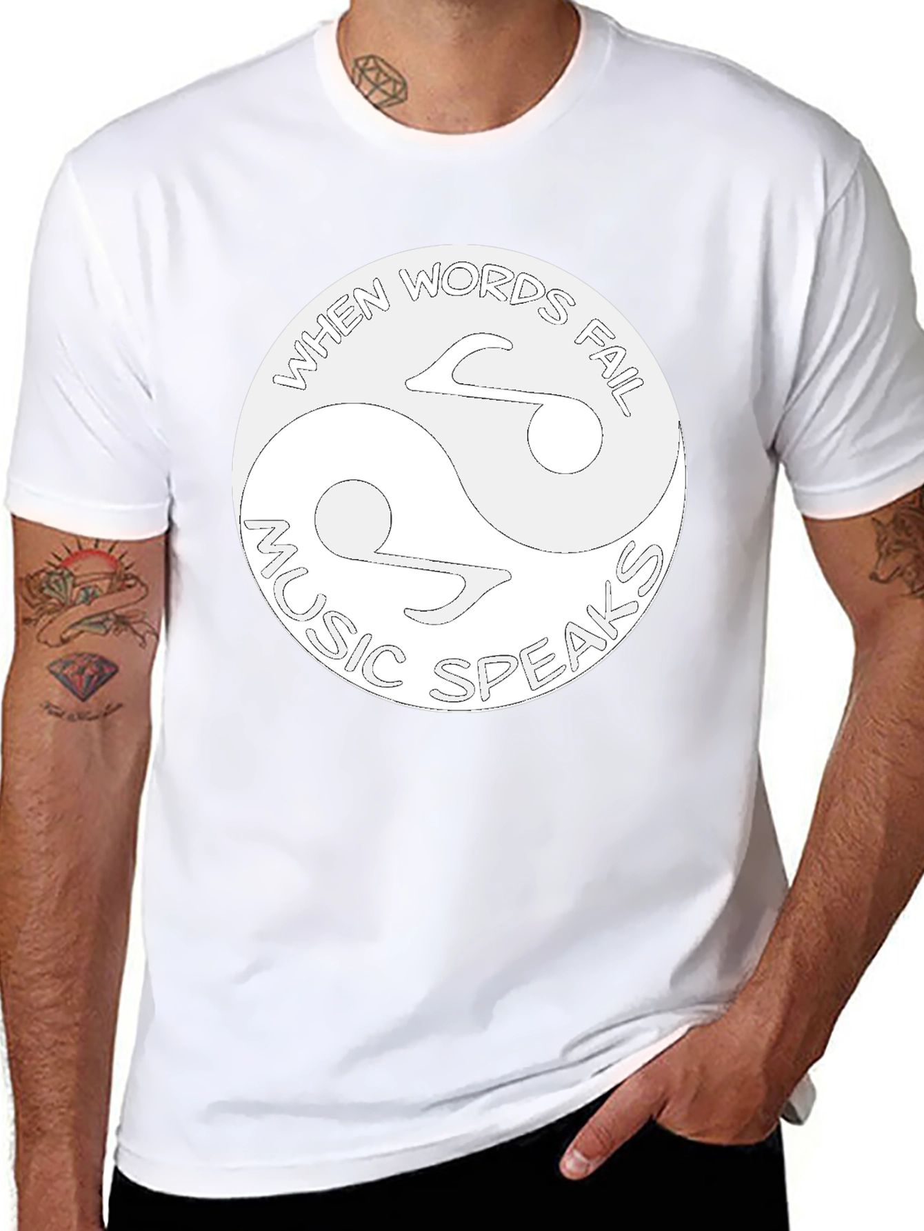 Music Speaks T-Shirt: Yin Yang Style