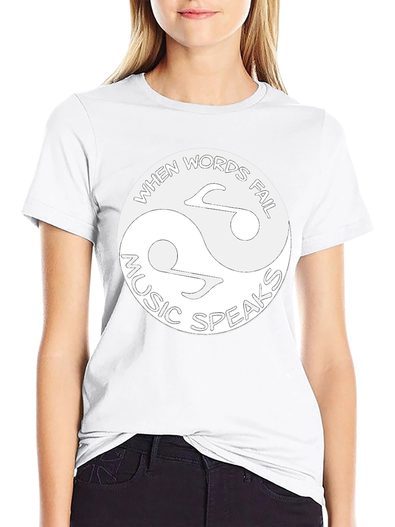 Music Speaks T-Shirt: Yin Yang Style