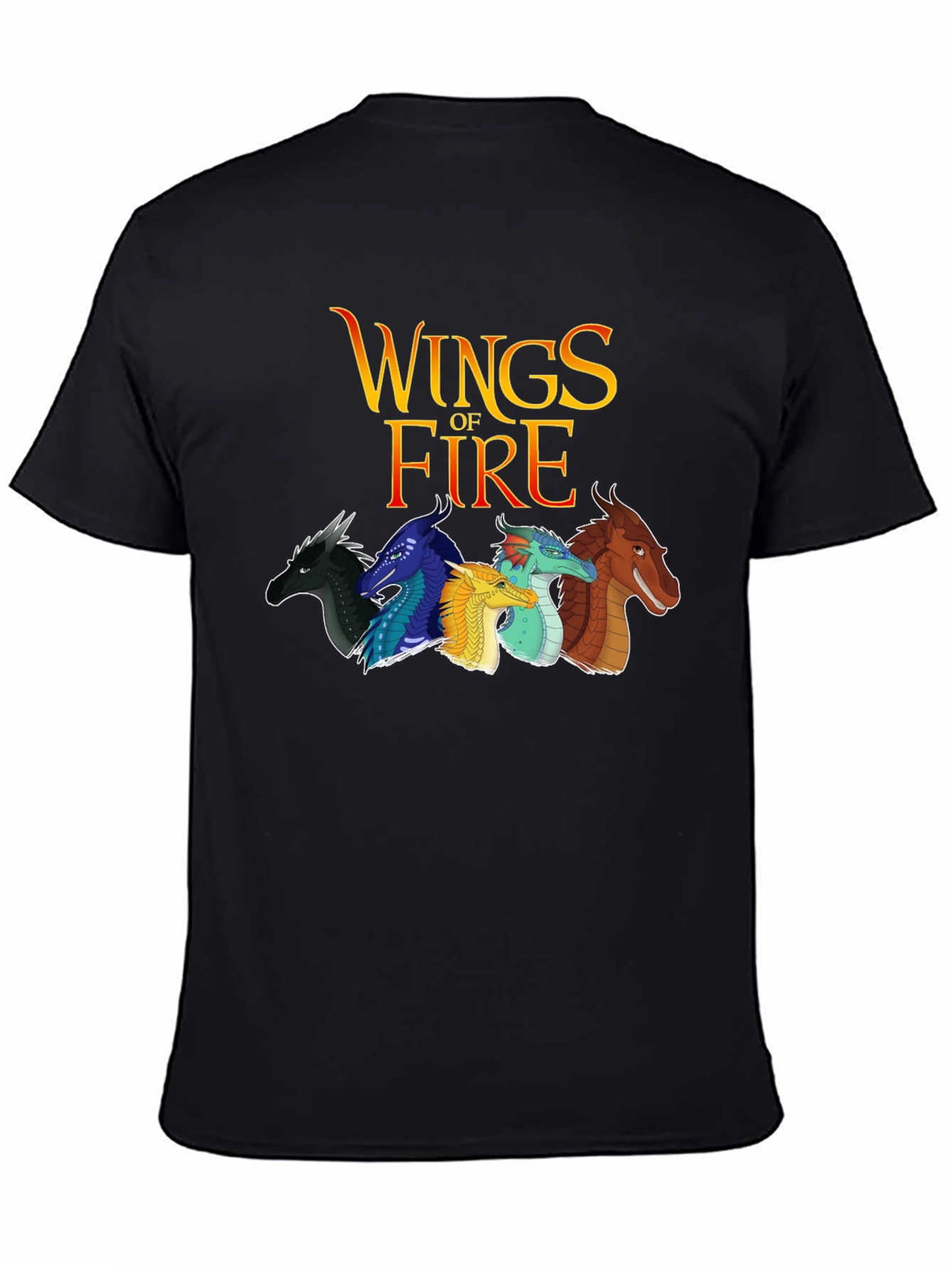 Wings of Fire Black T-Shirt Dragon Graphic