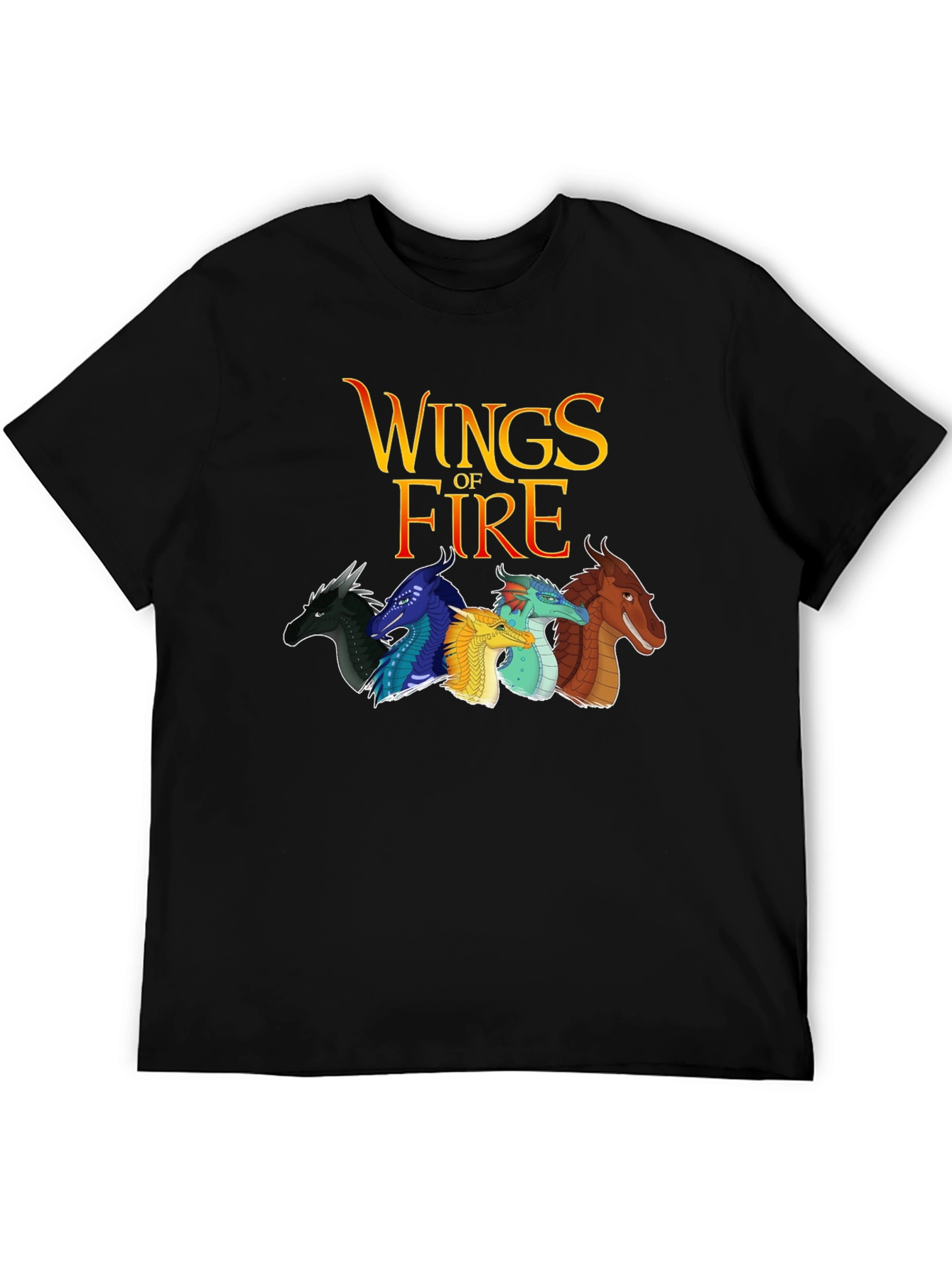 Wings of Fire Black T-Shirt Dragon Graphic