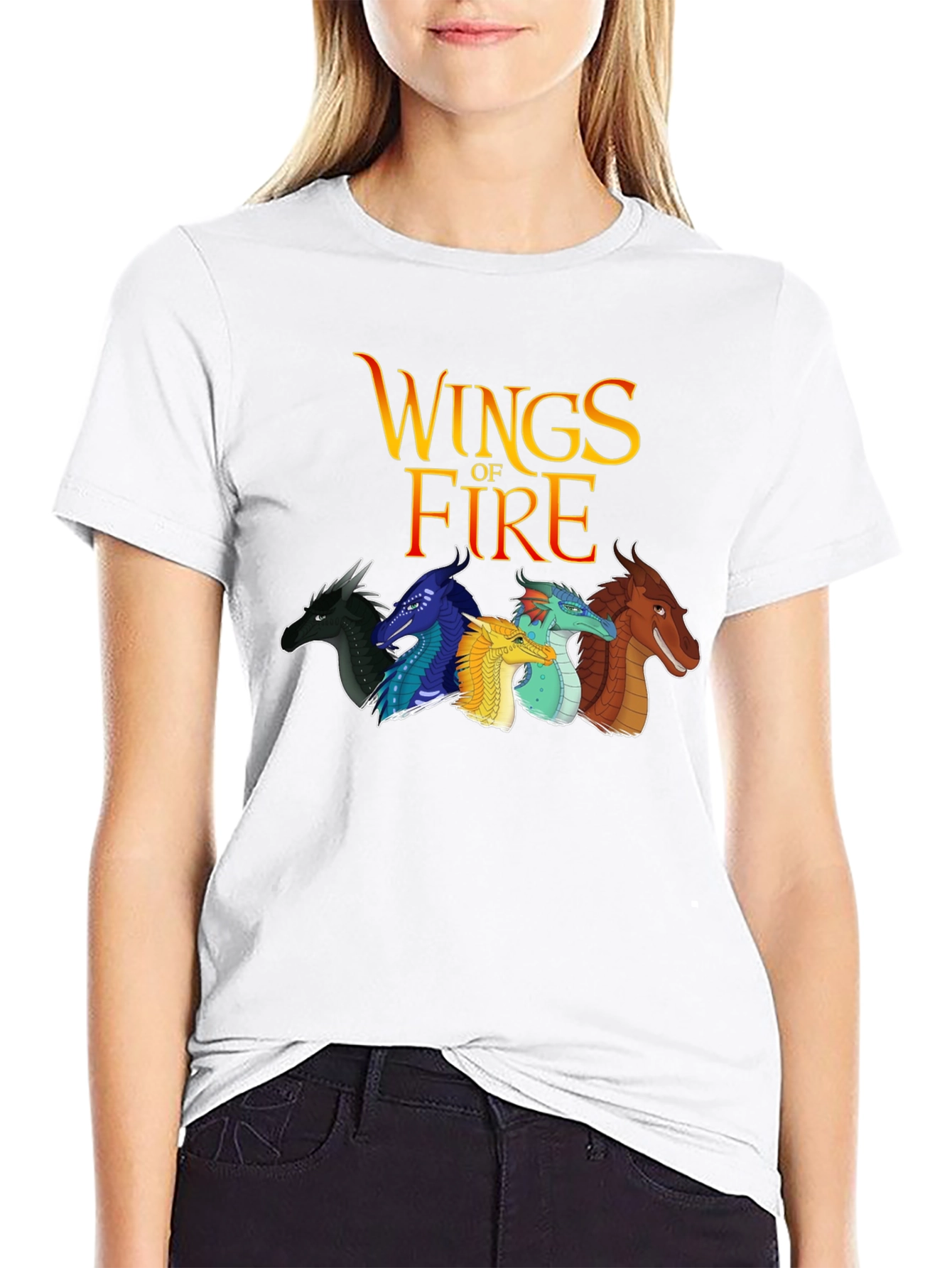 Wings of Fire Black T-Shirt Dragon Graphic