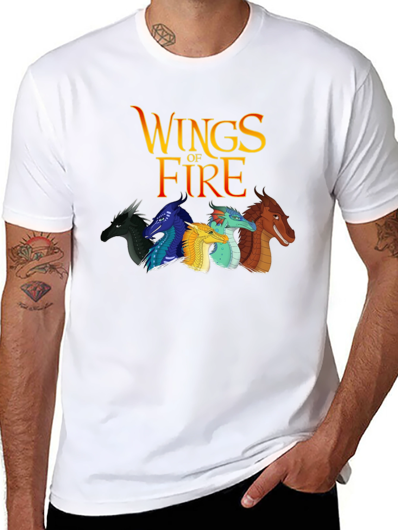Wings of Fire Black T-Shirt Dragon Graphic