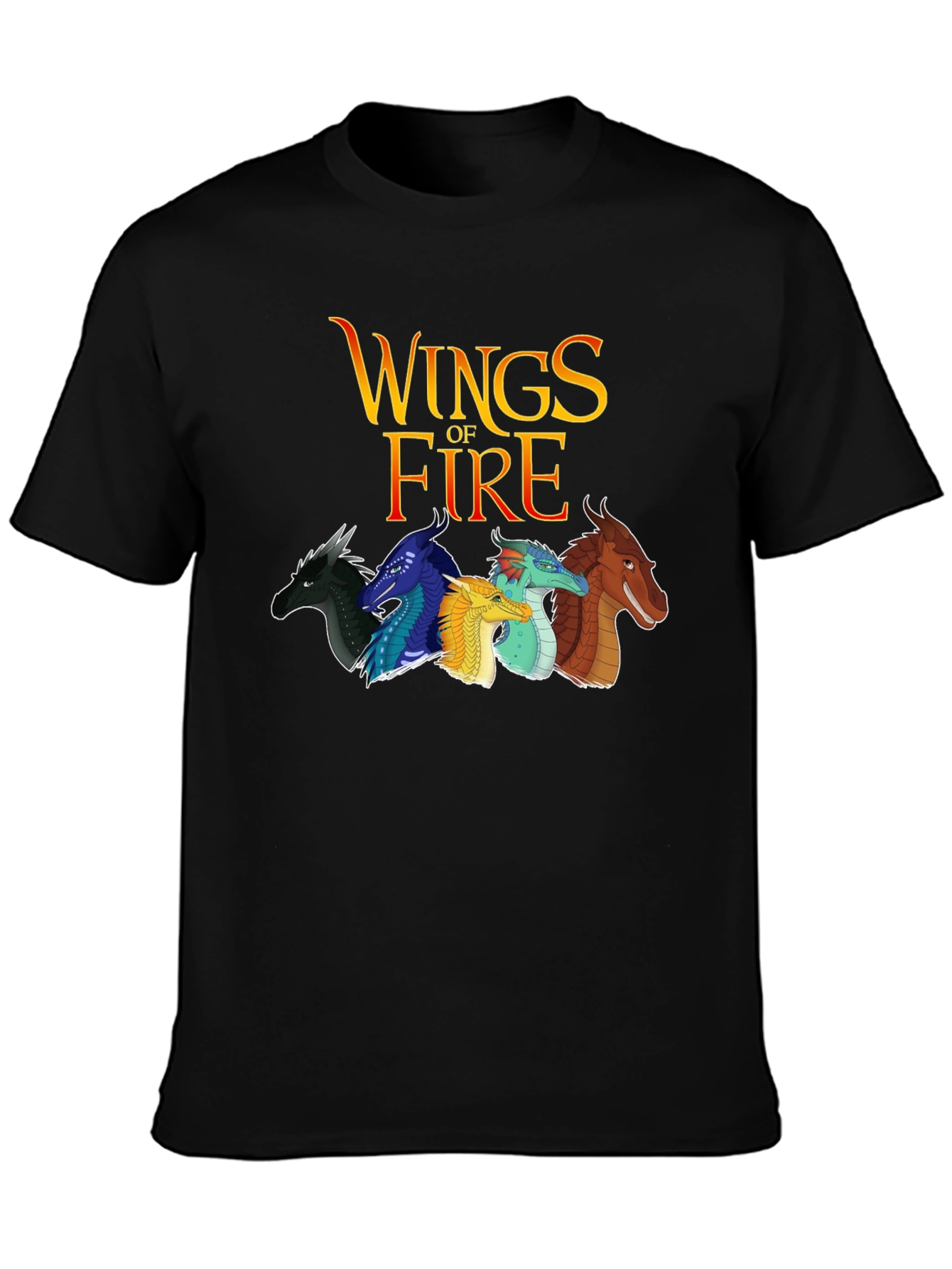 Wings of Fire Black T-Shirt Dragon Graphic