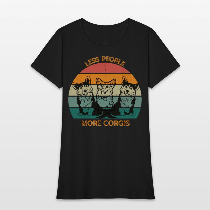 LESS PEOPLE MORE CORGIS T-SHIRT