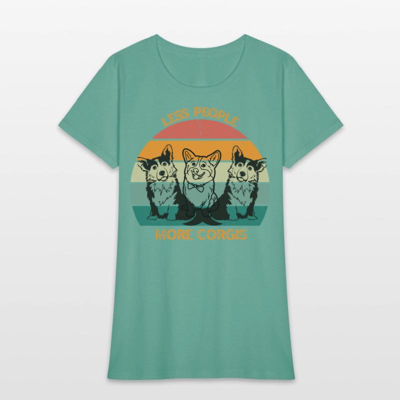 LESS PEOPLE MORE CORGIS T-SHIRT