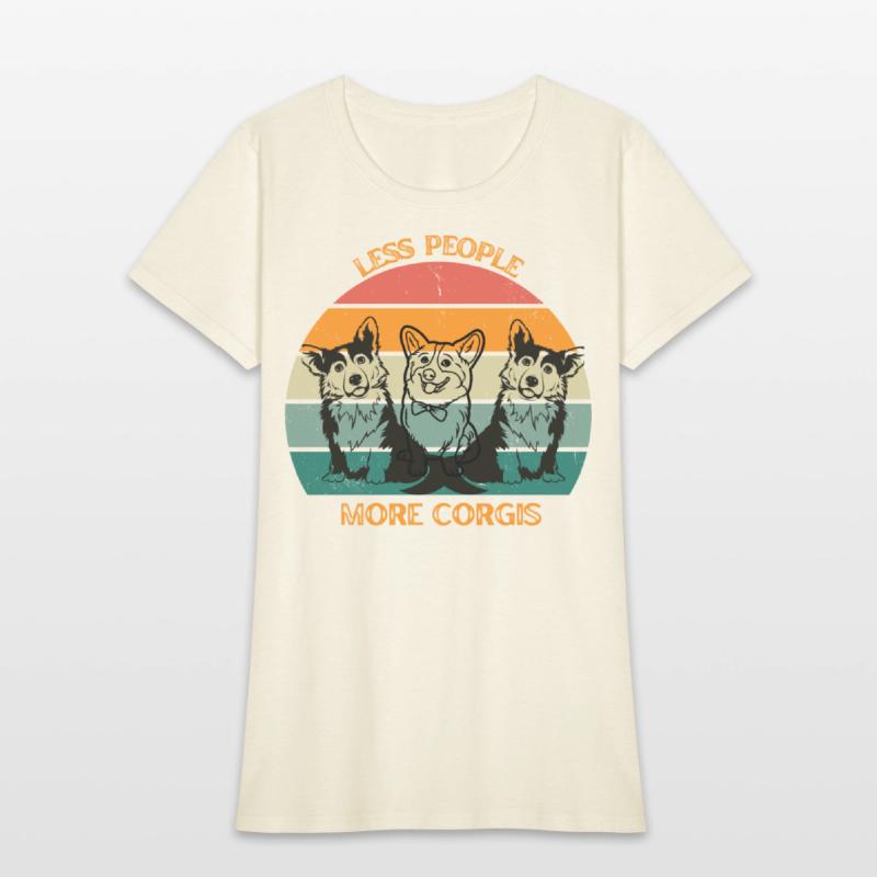 LESS PEOPLE MORE CORGIS T-SHIRT