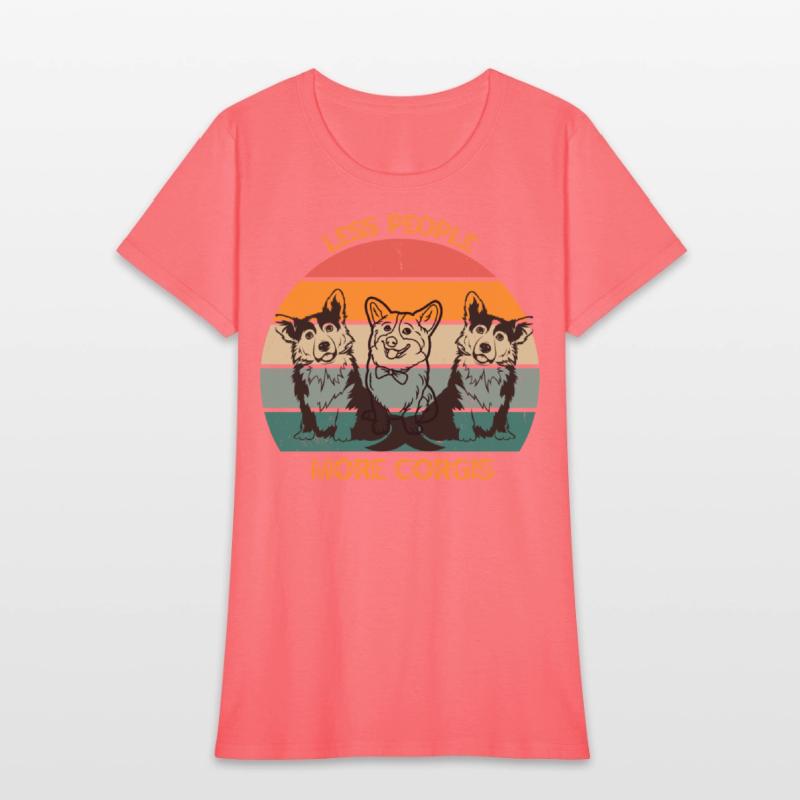 LESS PEOPLE MORE CORGIS T-SHIRT