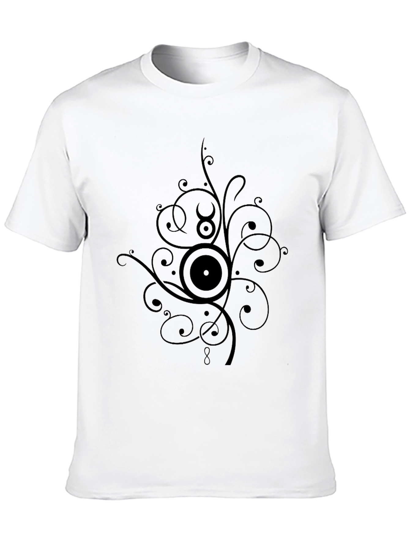 Stylish Black Graphic Tee - Taurus Zodiac Design
