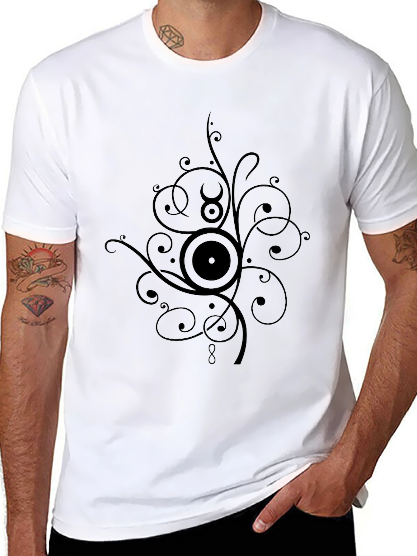 Stylish Black Graphic Tee - Taurus Zodiac Design