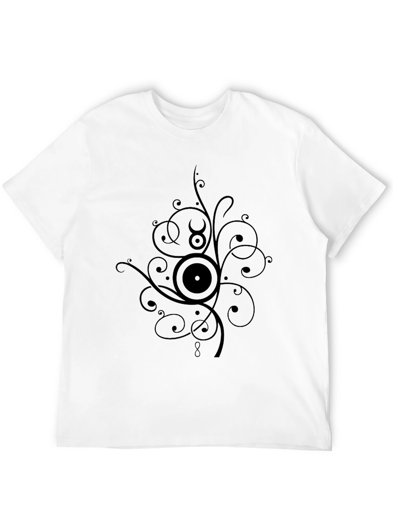 Stylish Black Graphic Tee - Taurus Zodiac Design