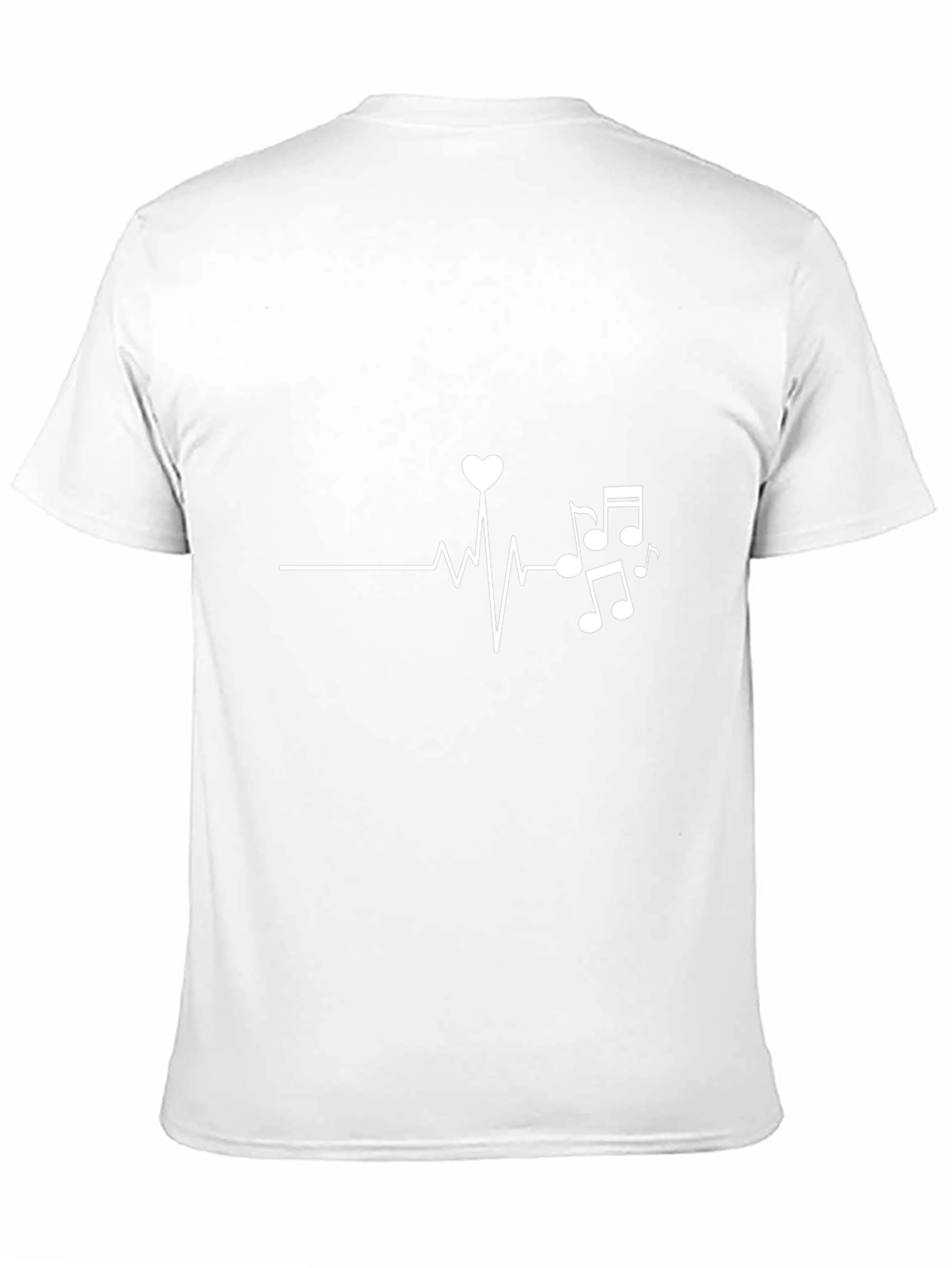 Heartbeat Music Note Graphic T-Shirt - Black