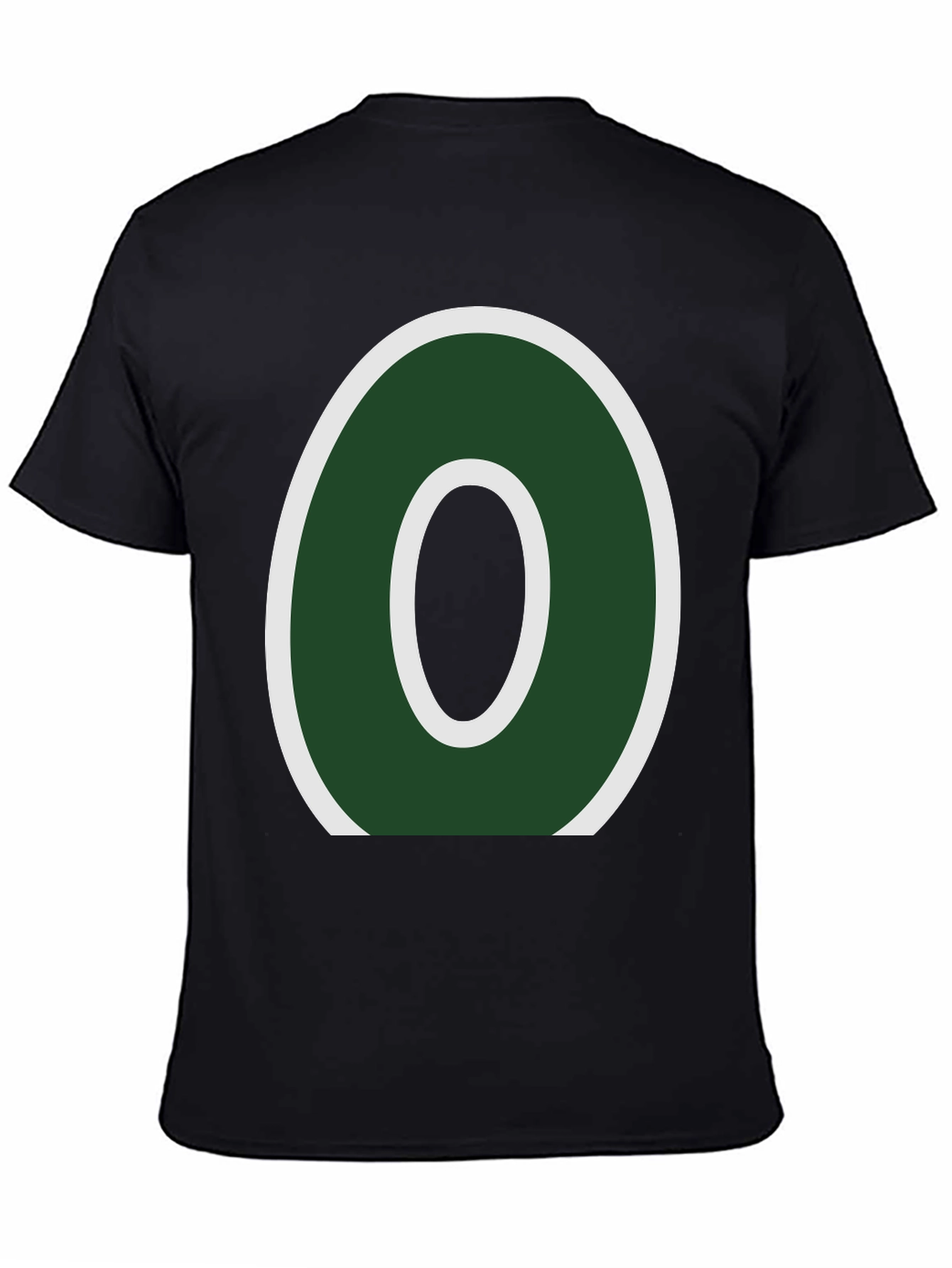 Letter O Graphic Tee - Casual Black T-Shirt