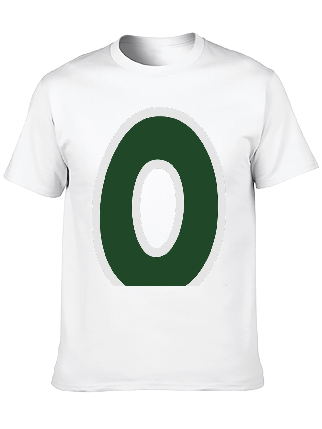 Letter O Graphic Tee - Casual Black T-Shirt